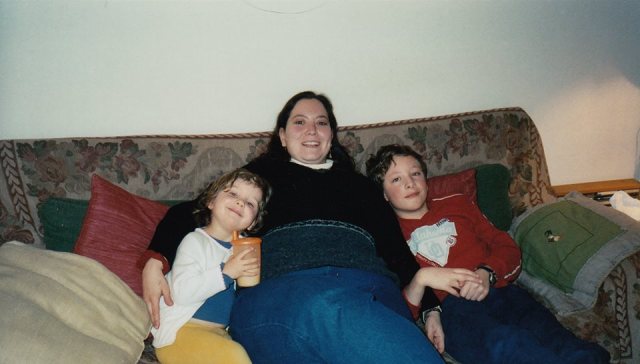 Poland, 2004 -- Me with Hannah and Alex