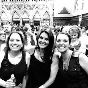 Me with Mary and Laura at Old South Church, waiting to hear our friend Glennon speak